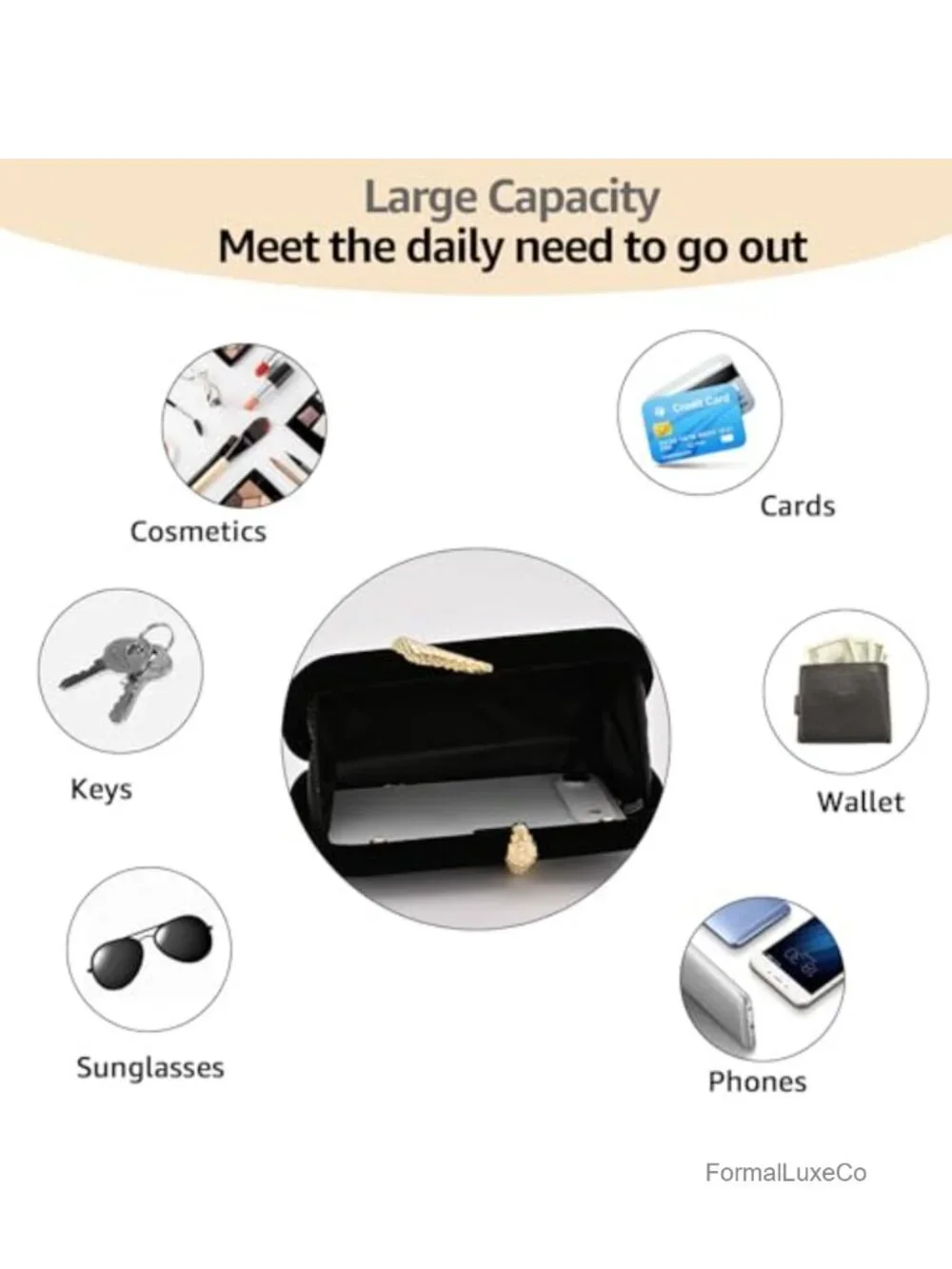 Women's Velvet Evening Clutch Purse with Chain Shoulder Bag Formal Handbag